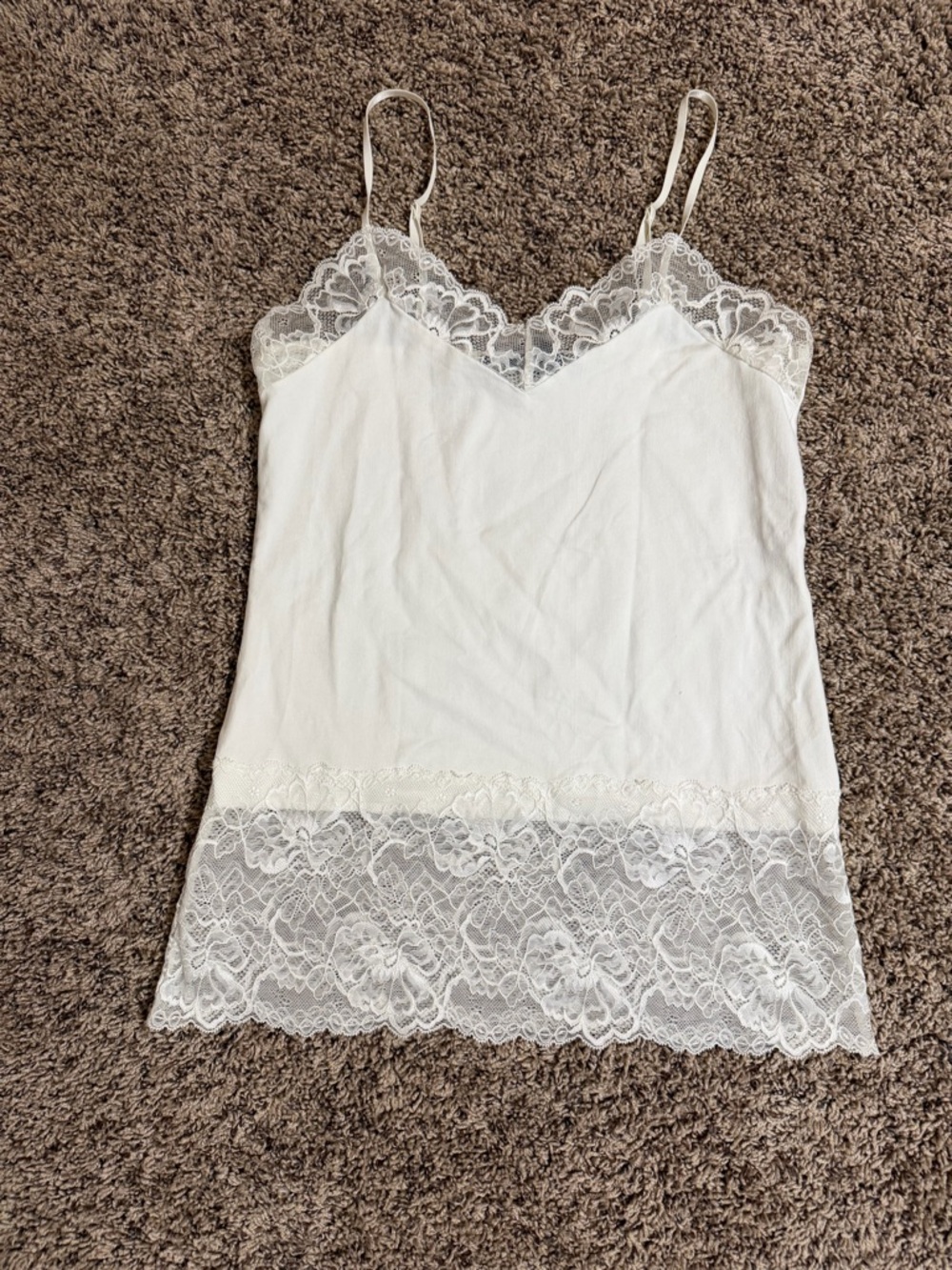 White House Black Market Ivory Lace Cami